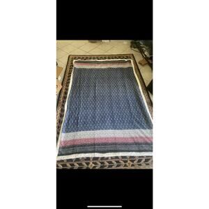 Eddie Bauer Fair Isle Blue & Burgundy Sherpa Reverse 50x70 Throw Blanket - NEW